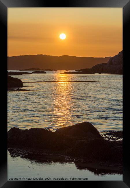Sunset on Iona and Mull Framed Print by Keith Douglas