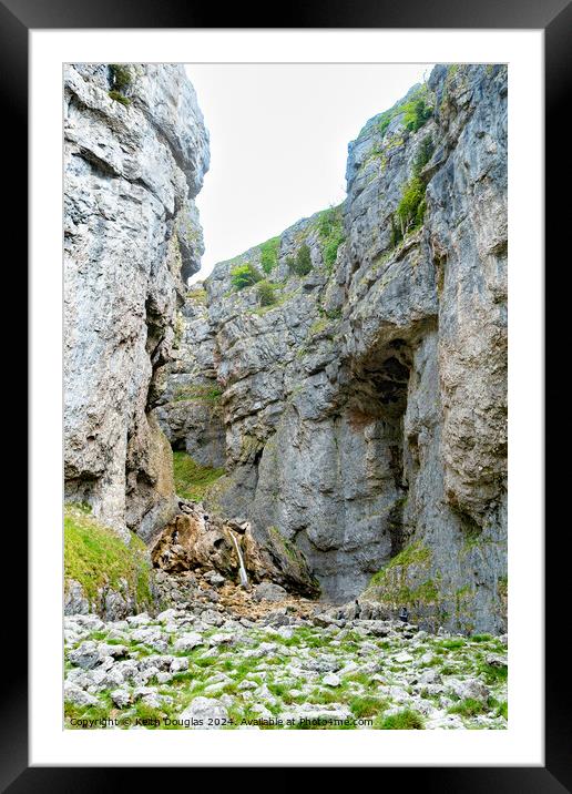 Gordale Scar and the path to Malham Tarn Framed Mounted Print by Keith Douglas