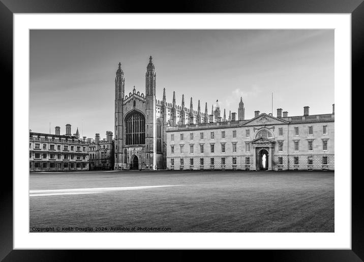 Kings College Cambridge (Black and White image) Framed Mounted Print by Keith Douglas