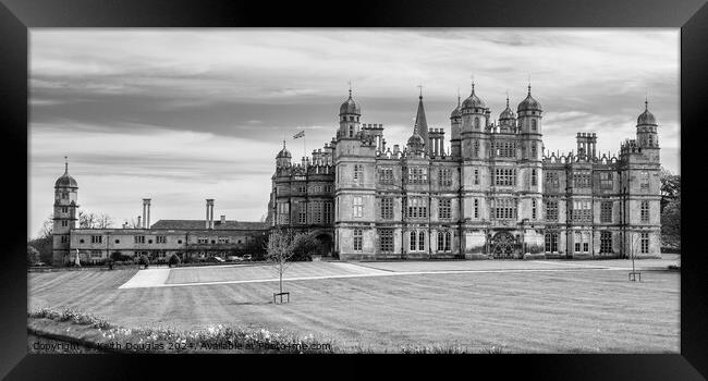 Burghley House, Stamford (BW) Framed Print by Keith Douglas