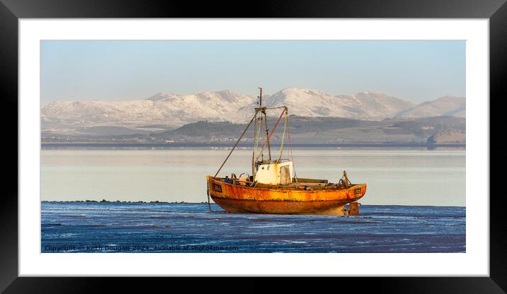 Boat at dawn in Morecambe Bay Framed Mounted Print by Keith Douglas