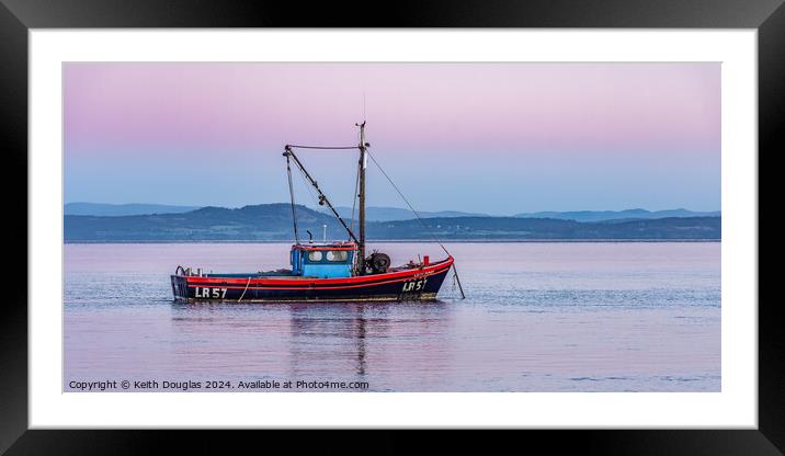 Boat moored in Morecambe Bay (LR57) Framed Mounted Print by Keith Douglas