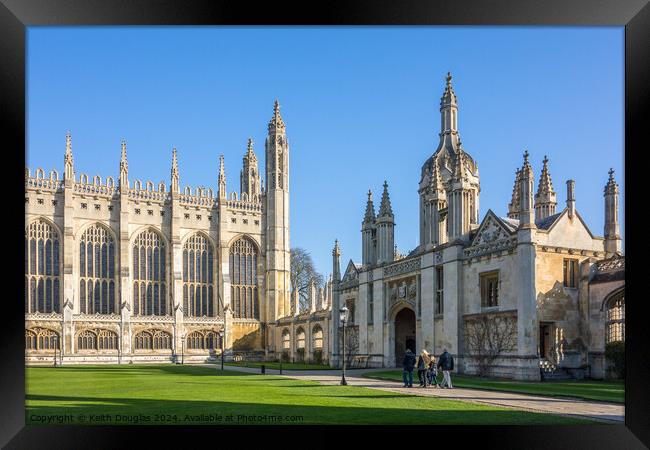 Kings College Cambridge, Front Quad Framed Print by Keith Douglas