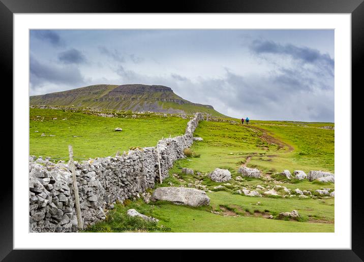 The path to Penyghent Framed Mounted Print by Keith Douglas