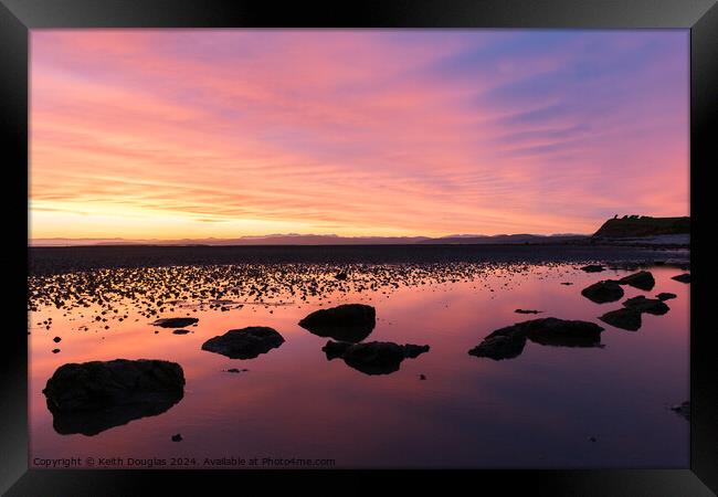 Morecambe Bay Sunset at Bolton le Sands Framed Print by Keith Douglas