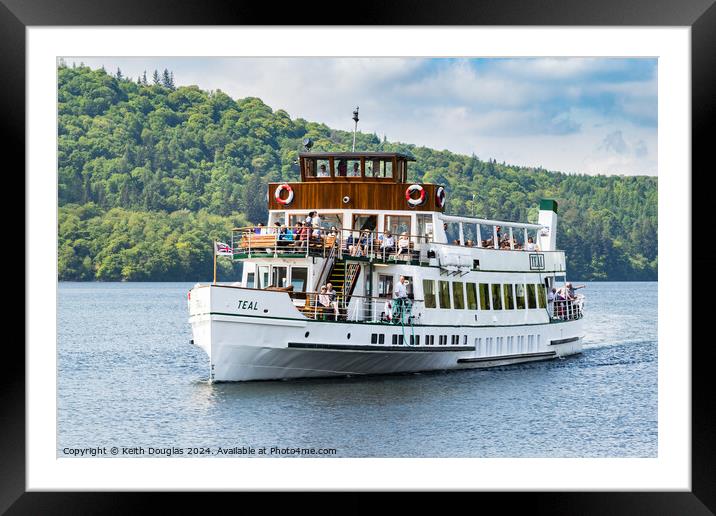 Steamer Teal on Lake Windermere Framed Mounted Print by Keith Douglas
