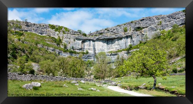 Malham Cove in the Yorkshire Dales, England Framed Print by Keith Douglas