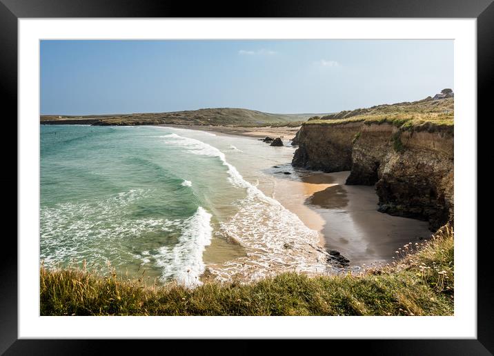 Godrevy Cove and Beach, Cornwall Framed Mounted Print by Keith Douglas