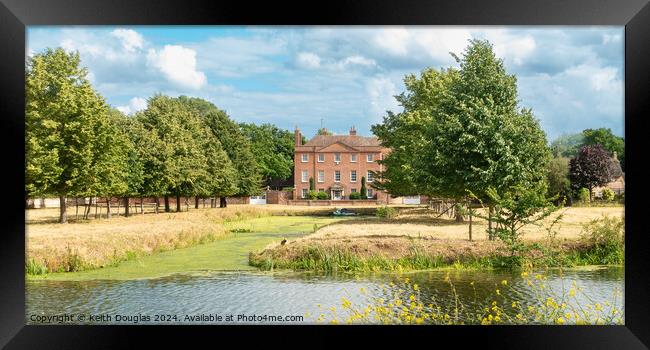 Farm Hall, Godmanchester, and the River Great Ouse. Framed Print by Keith Douglas