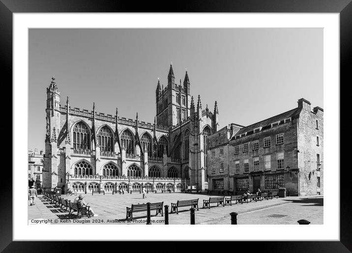 Bath Abbey (Black and White) Framed Mounted Print by Keith Douglas
