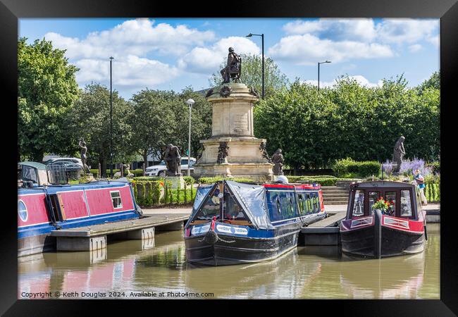 Boats moored in Stratford upon Avon Framed Print by Keith Douglas