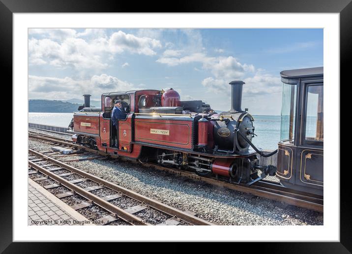 The steam engine, David Lloyd George at Porthmadog Framed Mounted Print by Keith Douglas