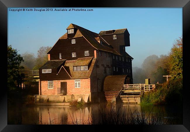 Houghton Mill, misty morning Framed Print by Keith Douglas