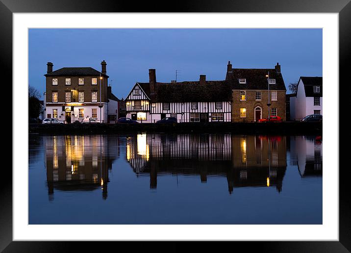 Godmanchester at dusk Framed Mounted Print by Keith Douglas