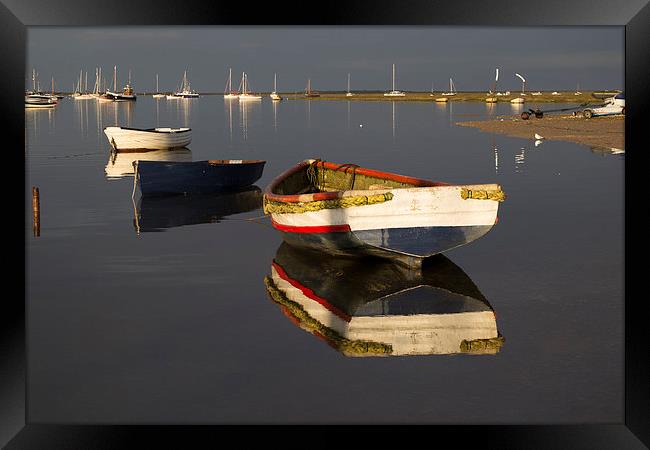 Boat reflections Framed Print by Keith Douglas
