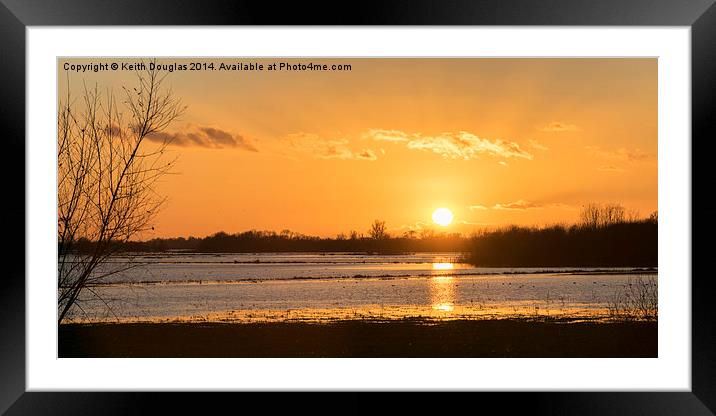  Sunset over the Fens Framed Mounted Print by Keith Douglas