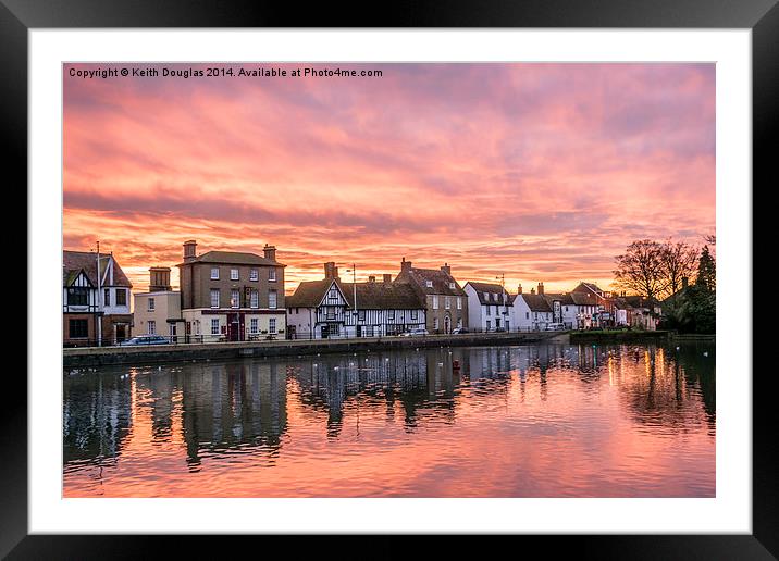 Sunrise on the Causeway, Godmanchester Framed Mounted Print by Keith Douglas