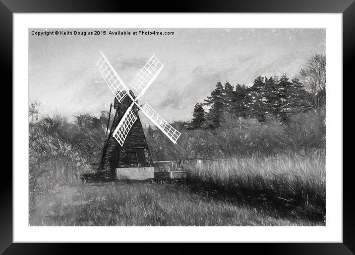  Windpump on the Fens Framed Mounted Print by Keith Douglas