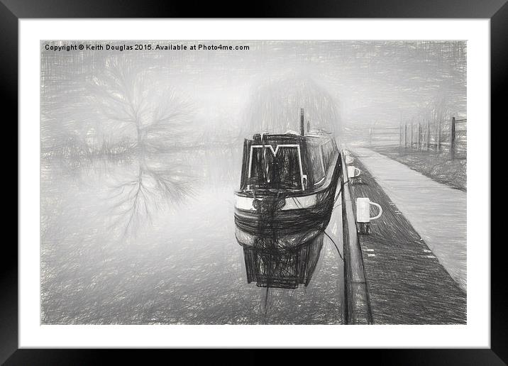 Moored in the fog Framed Mounted Print by Keith Douglas
