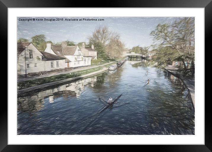 Rowing on the River Cam  Framed Mounted Print by Keith Douglas