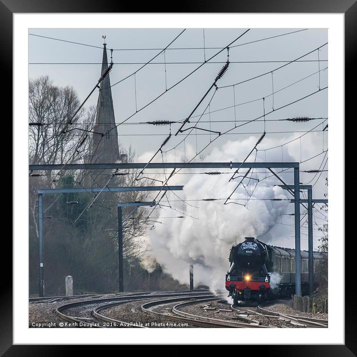 Flying Scotsman - Steaming through Framed Mounted Print by Keith Douglas