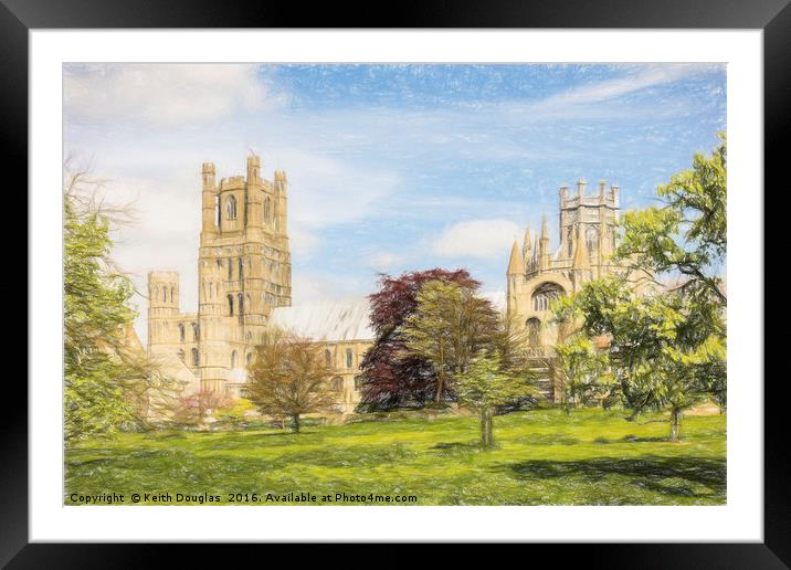 Ely Cathedral - from the South Framed Mounted Print by Keith Douglas
