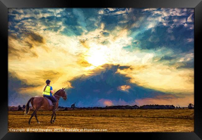 Riding under stormy skies Framed Print by Keith Douglas