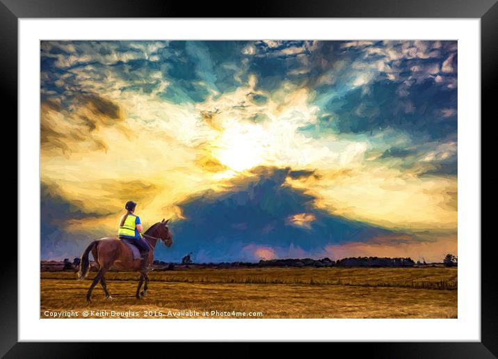 Riding under stormy skies Framed Mounted Print by Keith Douglas