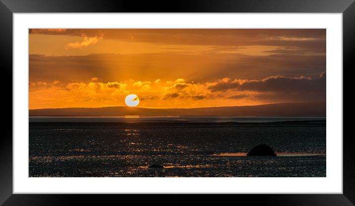 Sunset across Morecambe Bay Framed Mounted Print by Keith Douglas