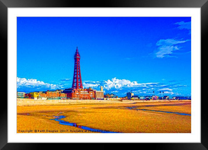 Blackpool Tower Framed Mounted Print by Keith Douglas