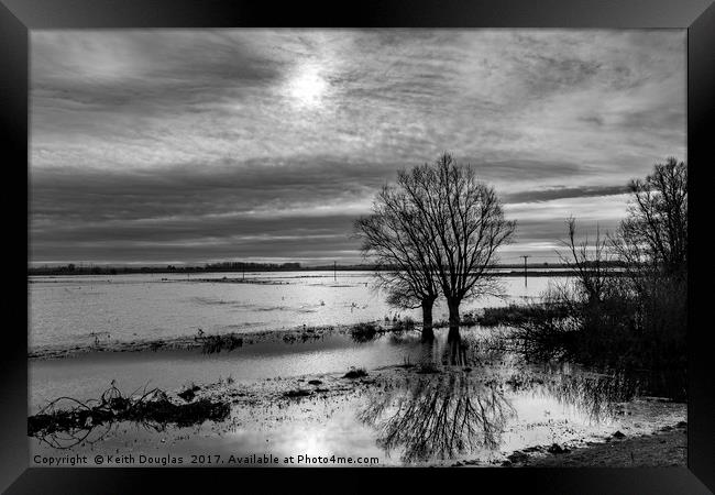 Watery sun on the Fens Framed Print by Keith Douglas