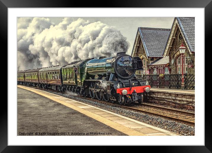 Flying Scotsman at Dent Station Framed Mounted Print by Keith Douglas