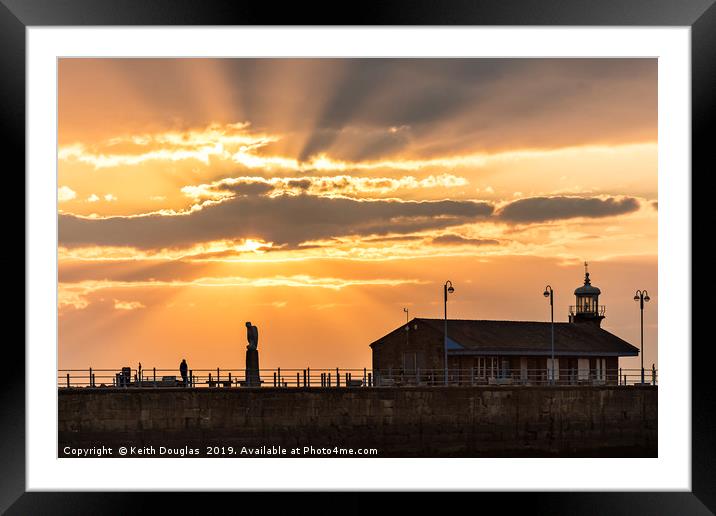 Stone Jetty Sunset at Morecambe Framed Mounted Print by Keith Douglas