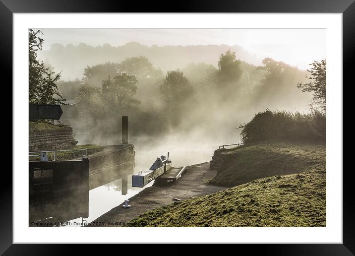 Swineford Lock in Mist Framed Mounted Print by Keith Douglas