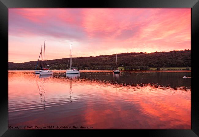 Sunrise at Coniston Water Framed Print by Keith Douglas