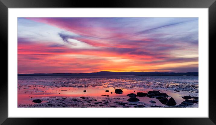 Sunset over Morecambe Bay Framed Mounted Print by Keith Douglas