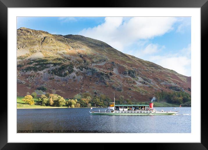 Ullswater Steamer in the Lake District Framed Mounted Print by Keith Douglas