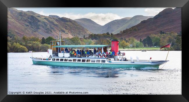 Ullswater Steamer Raven in the Lake District Framed Print by Keith Douglas