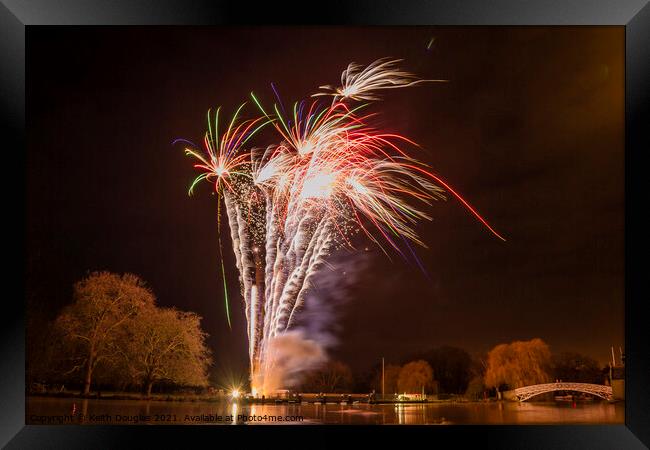 Fireworks at Godmanchester Framed Print by Keith Douglas