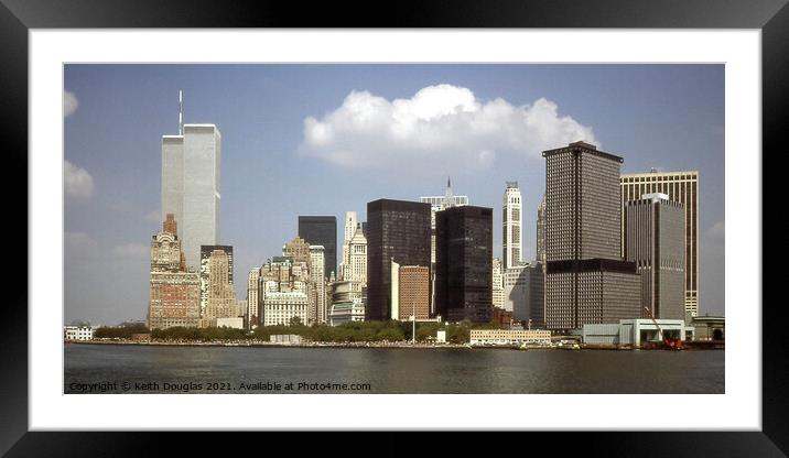 Manhattan Skyline 1979 Framed Mounted Print by Keith Douglas