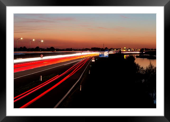 Highway by dawn Framed Mounted Print by Joan le Poole
