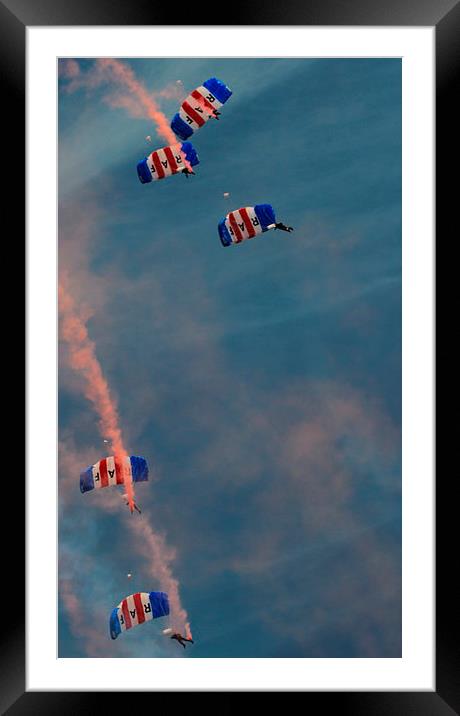 RAF Parachute Team Framed Mounted Print by Peter Orr