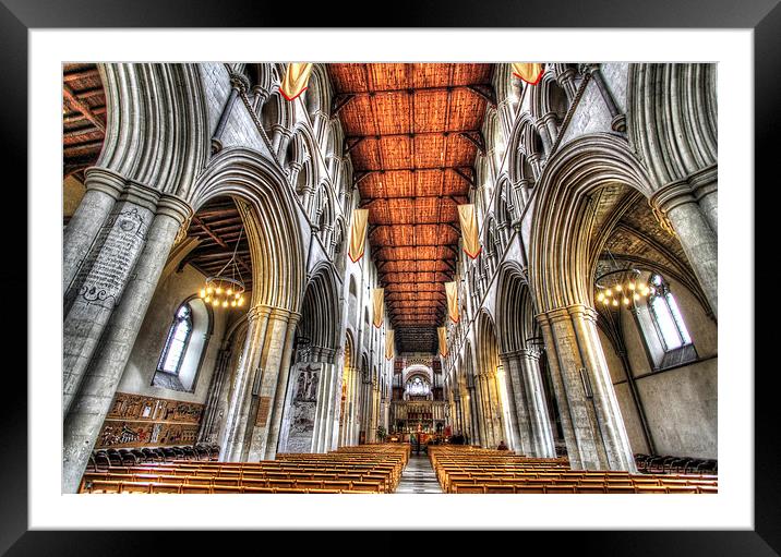 St Albans Cathedral, England Framed Mounted Print by Satya Adt