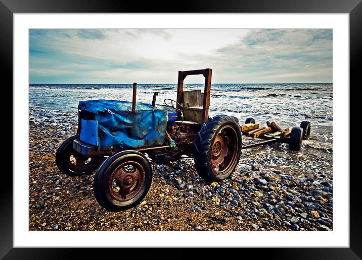 Beach Tractor Framed Mounted Print by Paul Walker