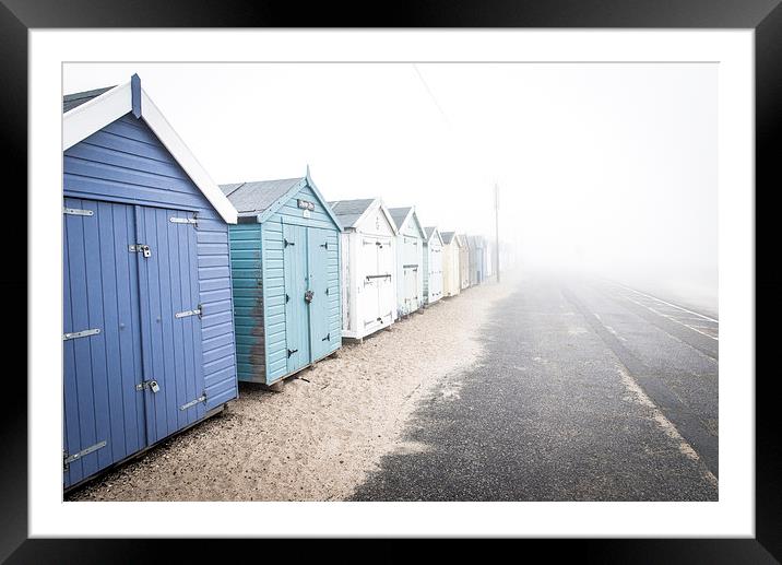 Felixstowe Beachfront Fog Framed Mounted Print by Paul Walker