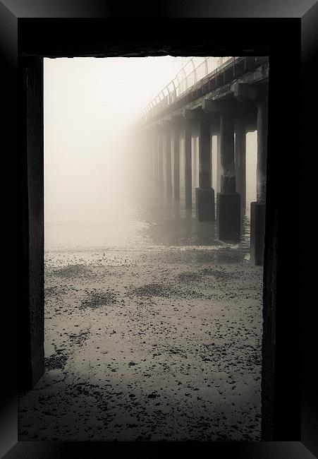 Foggy Felixstowe Pier Framed Print by Paul Walker