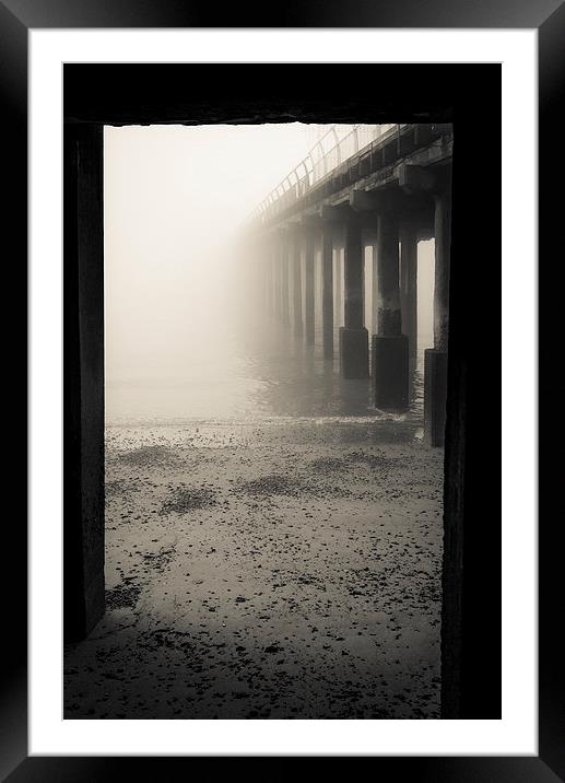 Foggy Felixstowe Pier Framed Mounted Print by Paul Walker