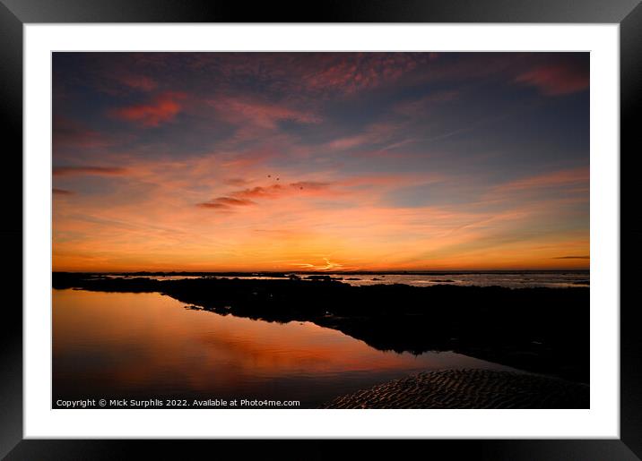 Low Hauxley golden hour  Framed Mounted Print by Mick Surphlis