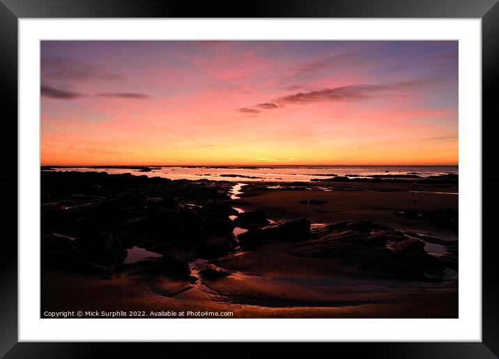 Rocks at sunrise Framed Mounted Print by Mick Surphlis