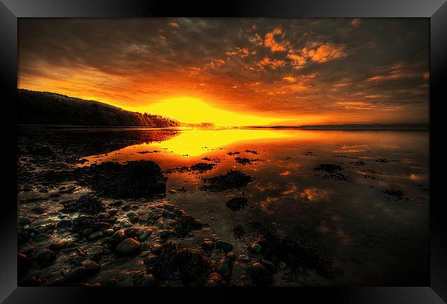 Fire in the sky Framed Print by Lorraine Paterson